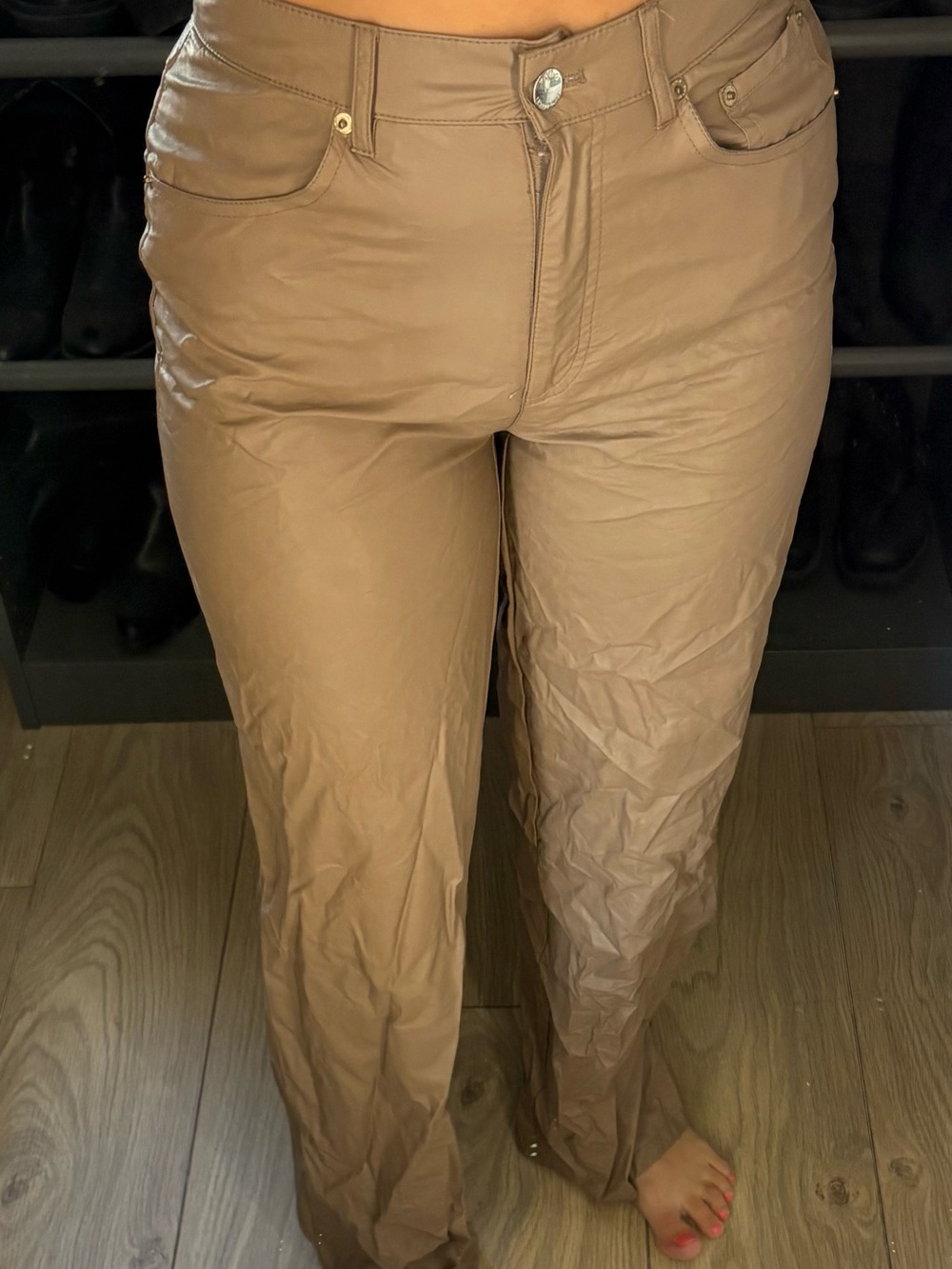 Only Slim Straight Khaki Chinos in Light Brown